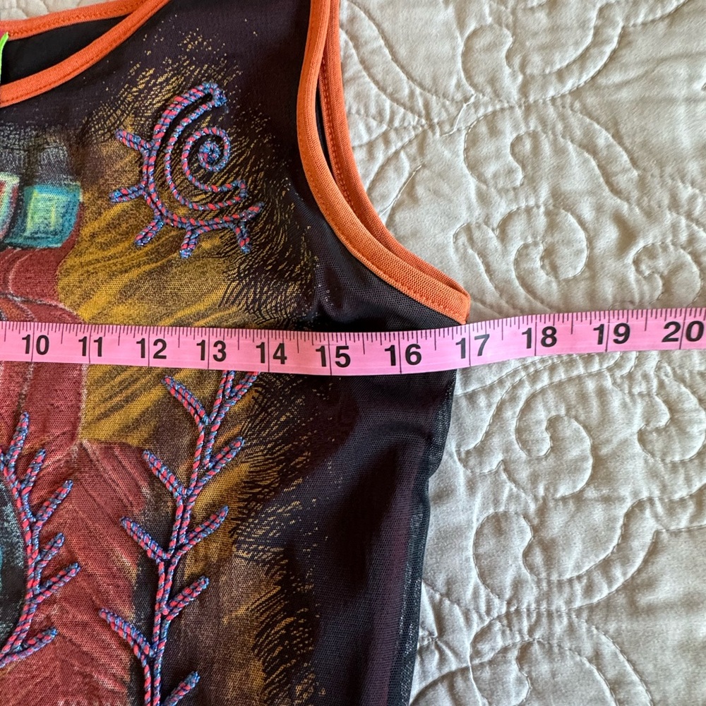 Save The Queen Vintage Brown/Purple/Orange Asymmetrical Dress size Large - Picture 15 of 17